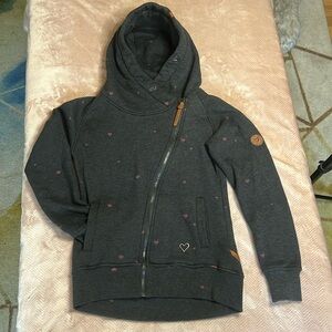 Alife and Kickin Heart Zip Up Sweatshirt Hoodie sz S